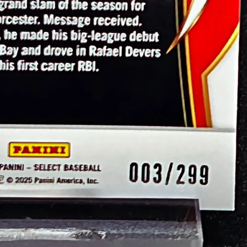 2025 Roman Anthony Red Ice Prizms 003/299 RC Boston Red Sox Top Prospect